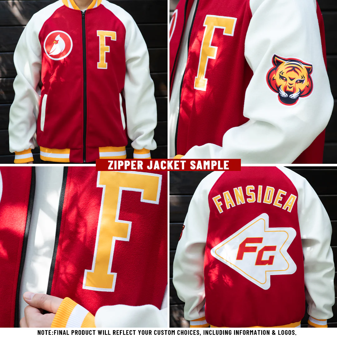 Custom Olive Gold-White Bomber Varsity Letterman Salute To Service Zipper Jacket - Image 3
